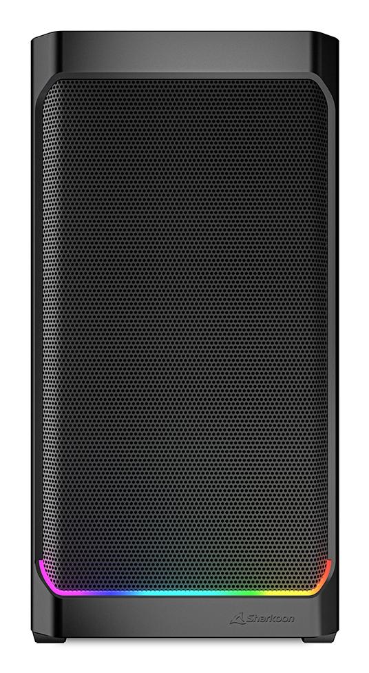Sharkoon MK4W RGB Strip Black Mesh Front Tempered Glass ARGB Strip 4x 120mm Fans USB-C BTF Micro-ATX Gaming PC Case Sharkoon