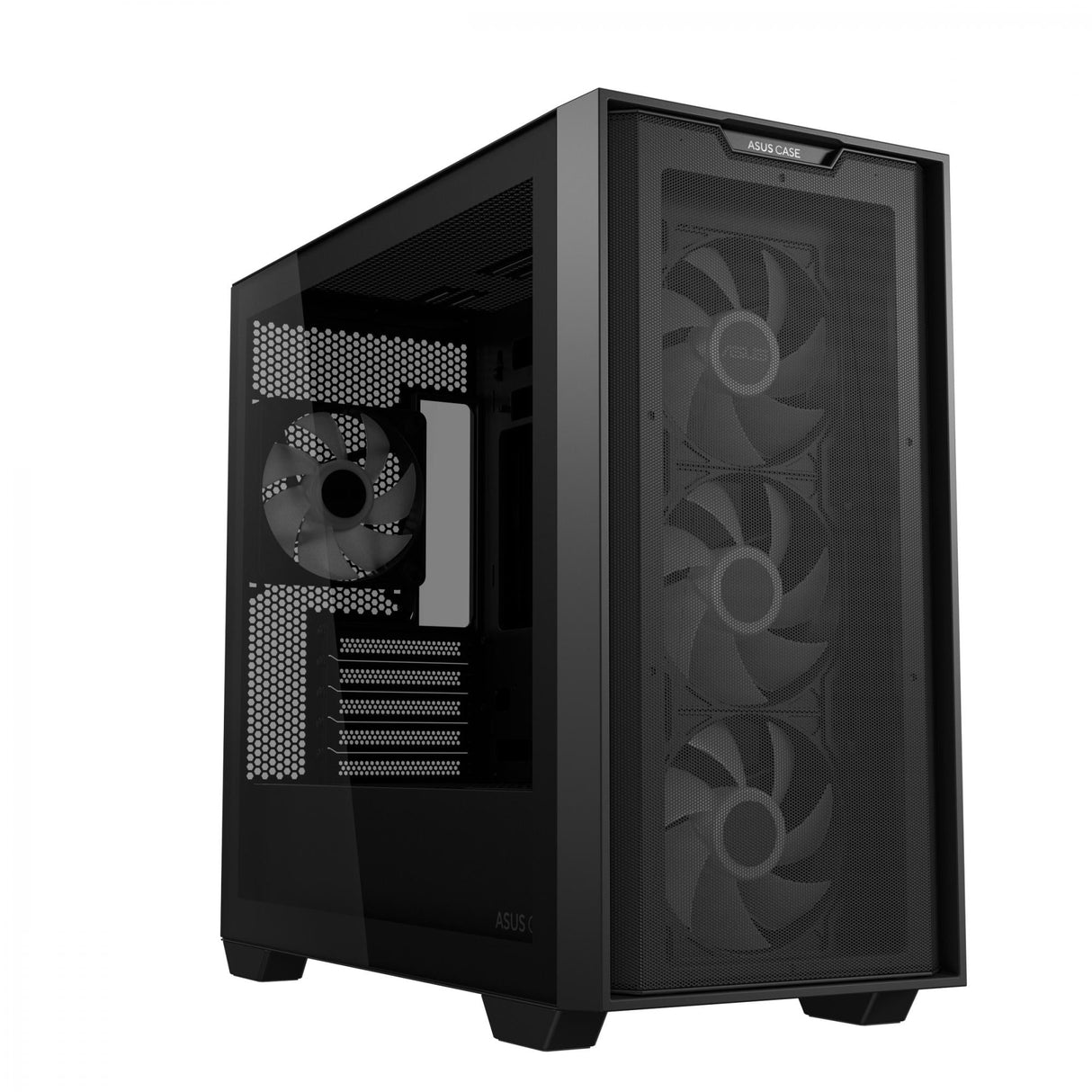 ASUS A21 PLUS mATX Case with 4 Pre-installed ARGB Fans, BTF support - Black ASUS