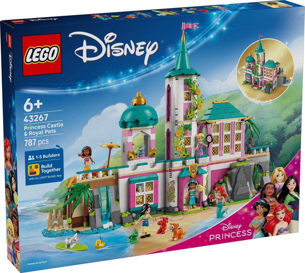 LEGO 43267 Disney Princess Castle with Pets, Construction Toy LEGO