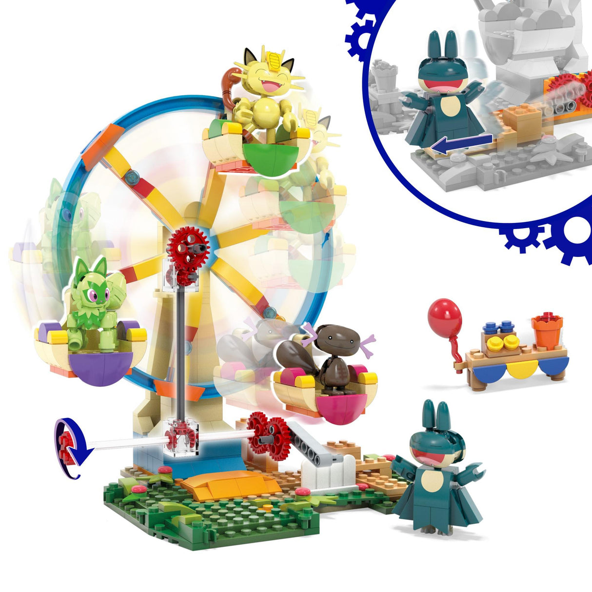 MEGA - Pokémon Construction Set Ferris Wheel with Figures - 393 Pieces (HXF80) MEGA