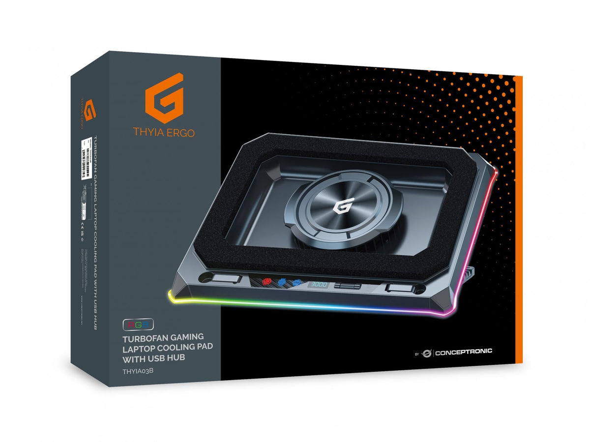 Conceptronic THYIA03B Gaming Notebook Cooler with USB Hub CONCEPTRONIC