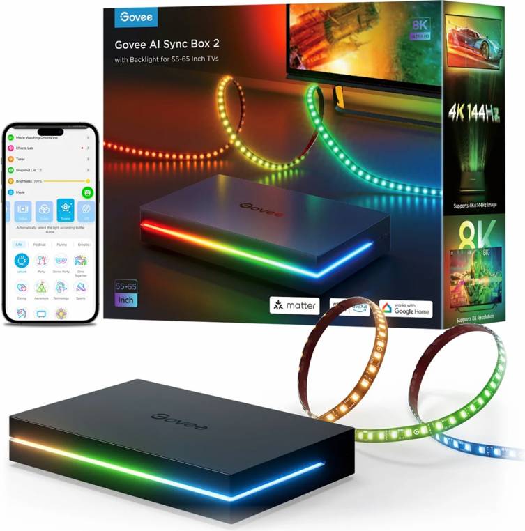 Govee AI Sync Box 2 – TV-lys til 55–65 tommer – produktbillede