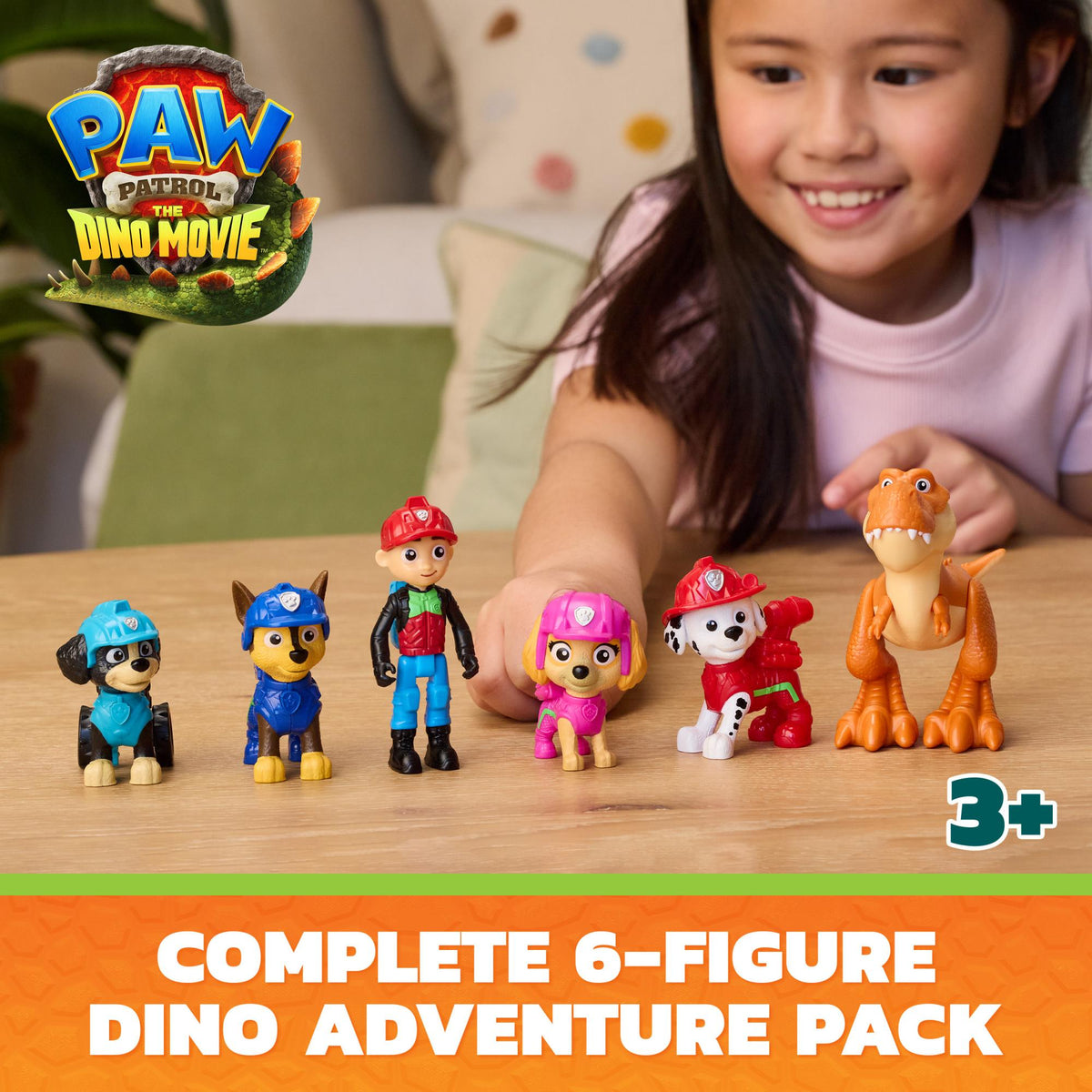 Paw Patrol The Dino Movie – Dino Adventure figursæt, 6 figurer – produktbillede 3