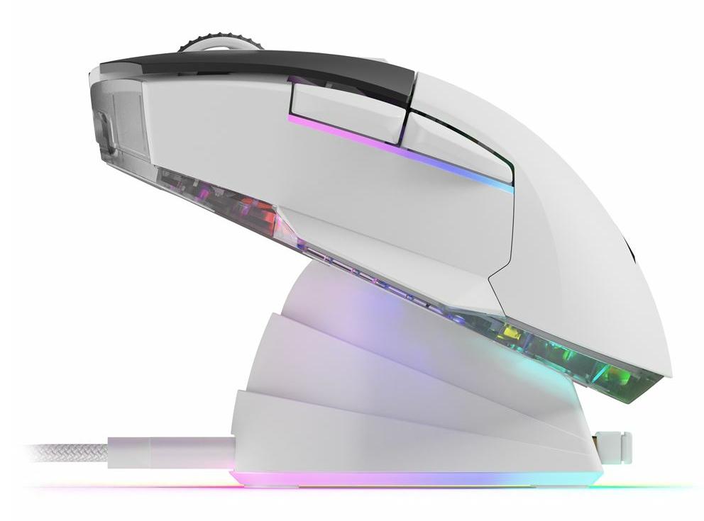 Sharkoon SKILLER SGM50W White 6400 DPI ATG4090 RGB 2.4GHz Wireless 70h Battery Charging Dock Gaming Mouse Sharkoon