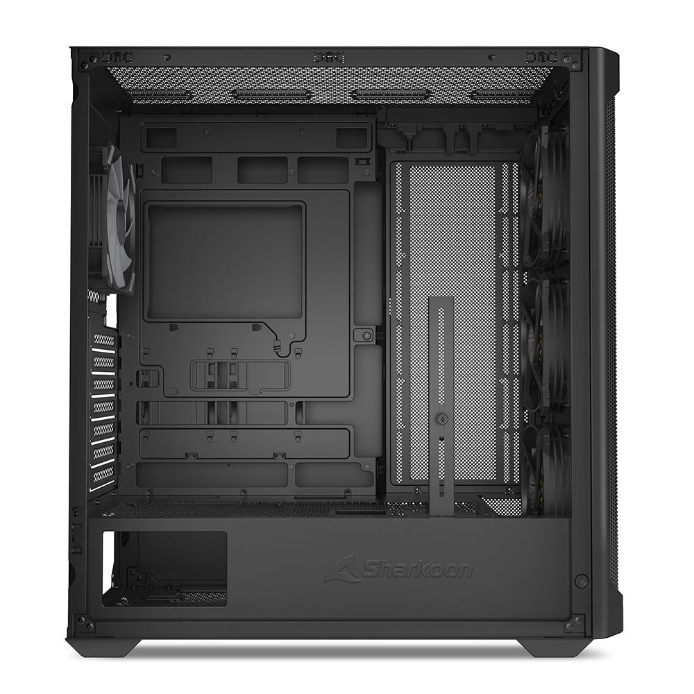 Sharkoon AK4W RGB Strip Black Mesh Front Tempered Glass ARGB Strip 4x 120mm Fans USB-C BTF ATX Gaming PC Case Sharkoon
