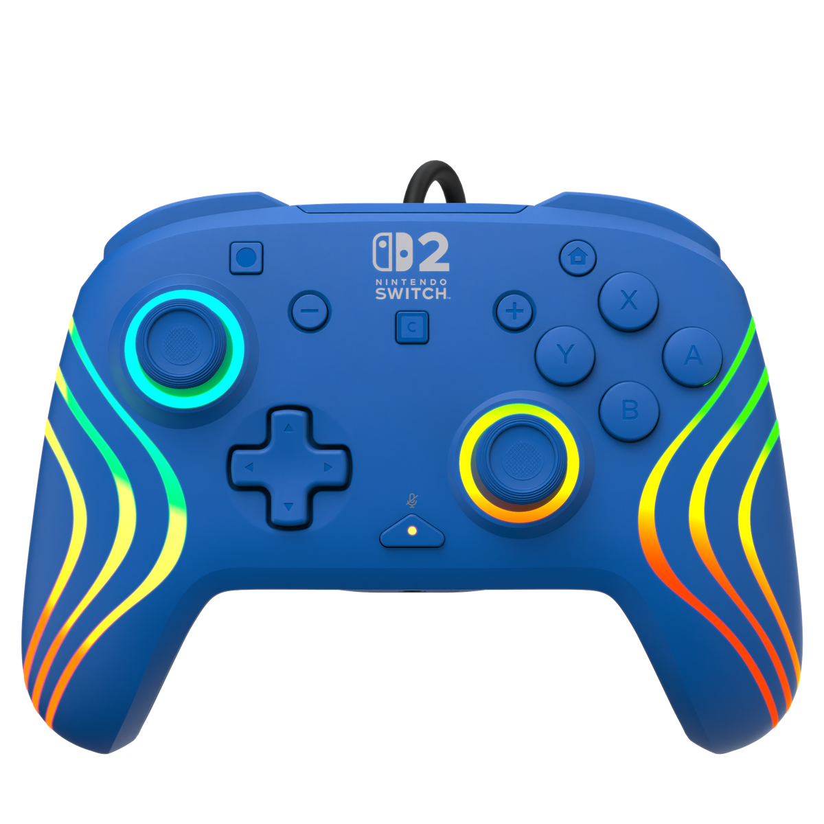 Turtle Beach Afterglow Wave Wired – Switch-controller, blå – Front med kabel