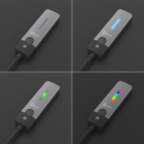 j5create USB-C til HDMI 2.1 – 8K-skærmadapter – Illustration af lysfarver