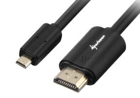 Sort Sharkoon HDMI Type A til Micro-HDMI Type D-kabel