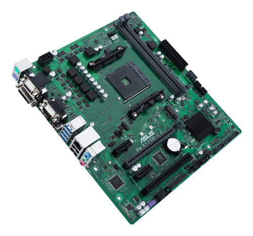 ASUS PRO A520M-C II/CSM set diagonalt ovenfra