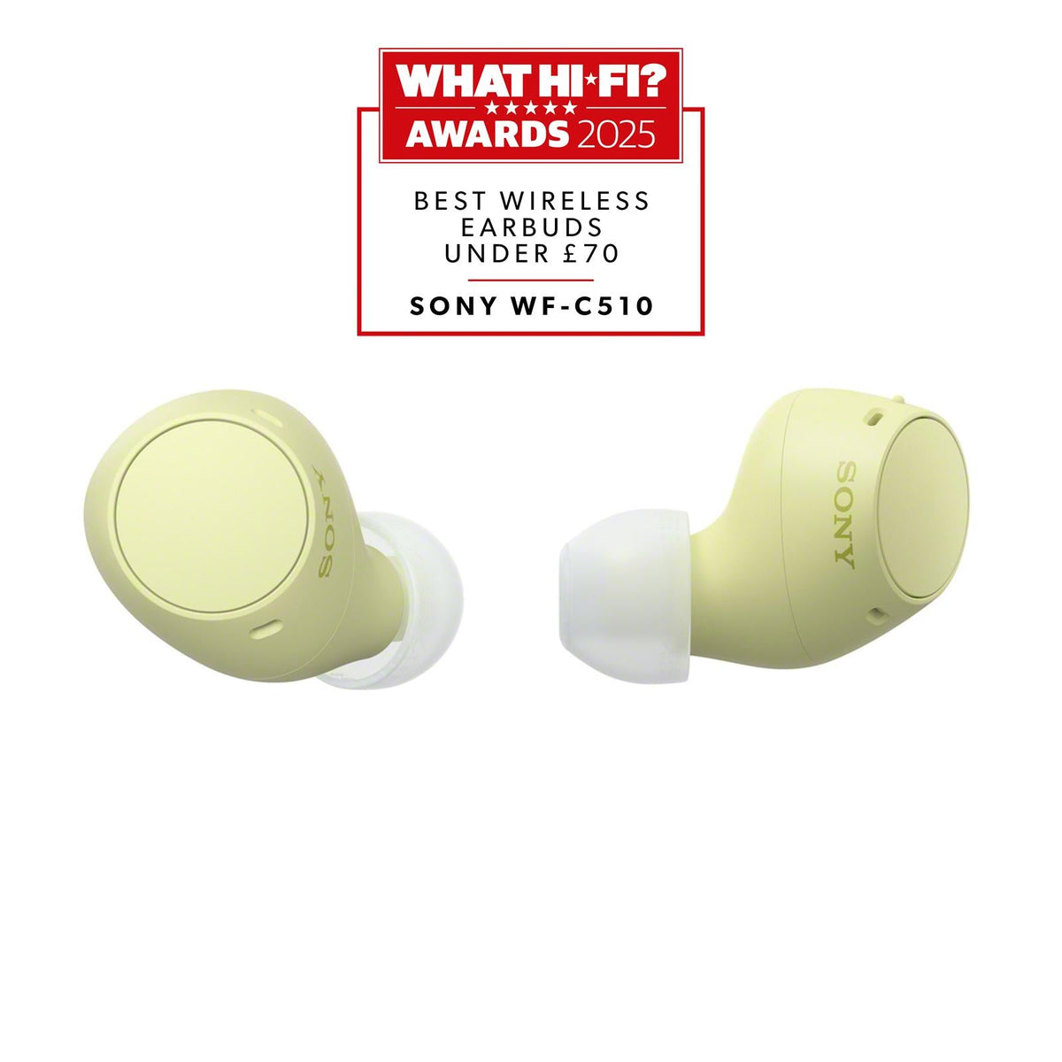Sony WF-C510 – trådløse in-ear-øretelefoner – gul – produktbillede