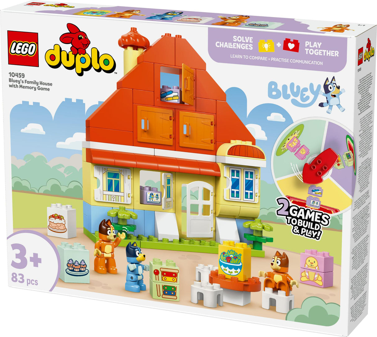 LEGO - DUPLO Bluey - Bluey's Family House with Memory Game (10459) LEGO