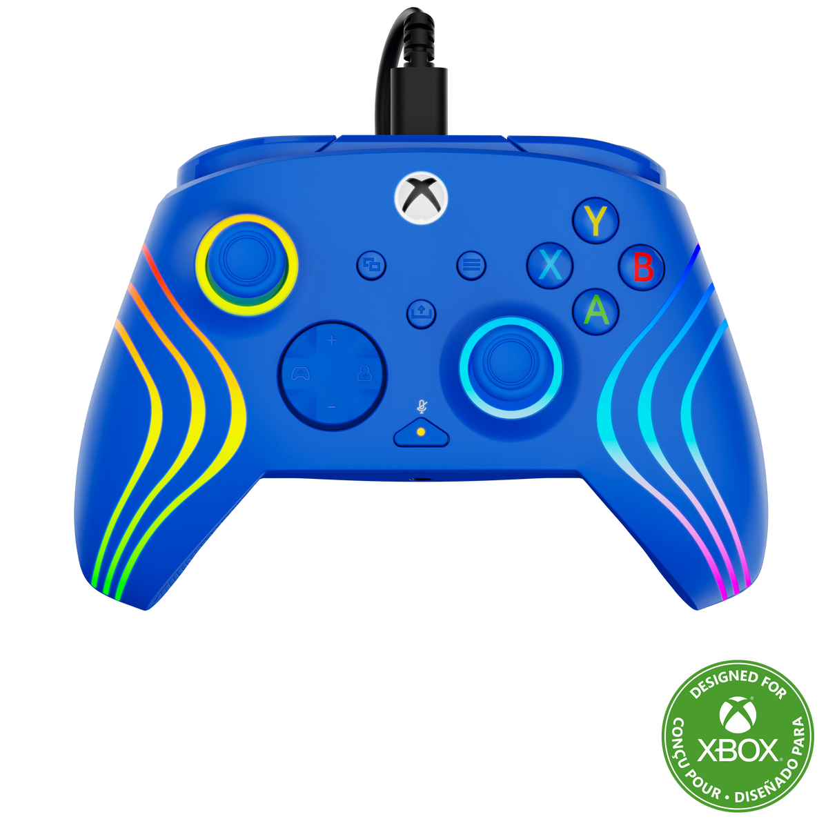 Turtle Beach Afterglow Wave Wired – Xbox/PC, blå – Blå Xbox-controller med lys
