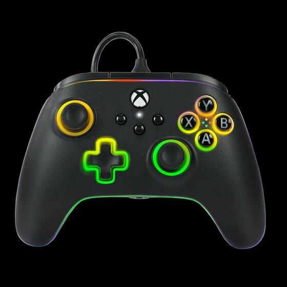 PowerA Advantage Kablet Controller - Xbox Series X/S - m/ Lumectra + RGB LED Strip - Sort
