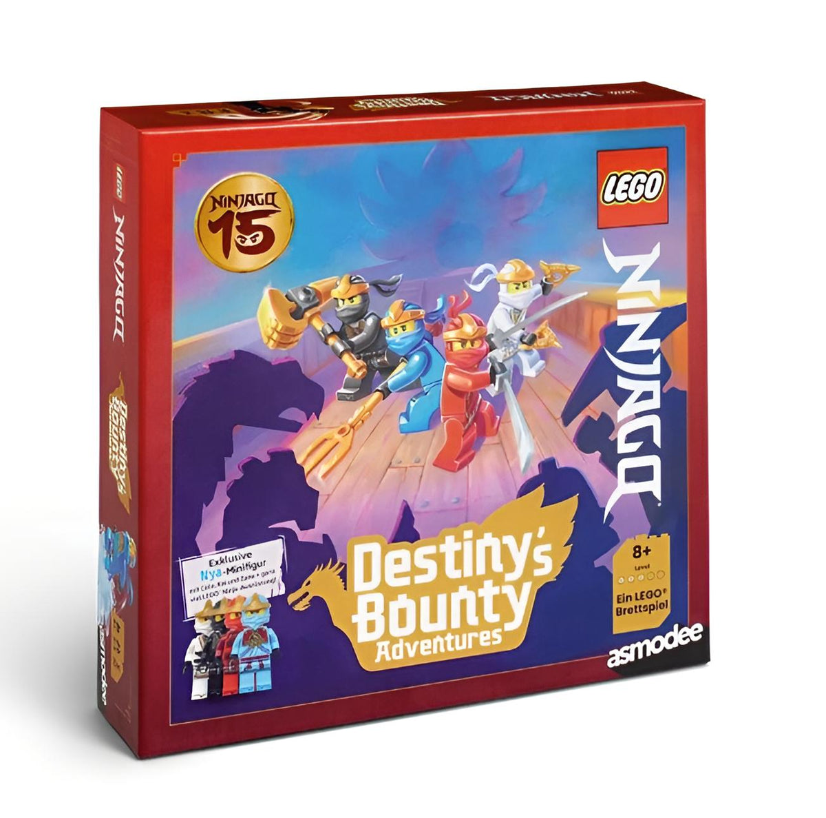 LEGO Ninjago Destiny’s Bounty Adventures – brætspil, tysk – Tysk brætspilsemballage med ninjaerne