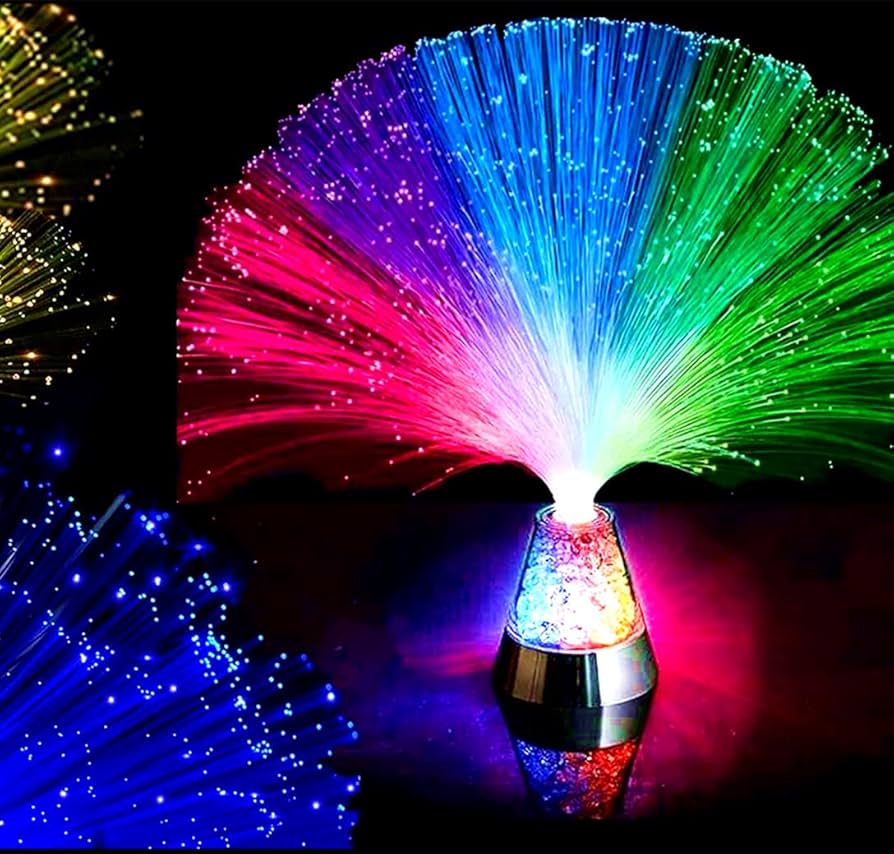 LIGHT-UP Farverige Isflage Fiber Lampe