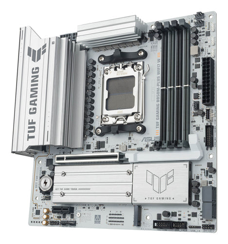 ASUS TUF GAMING B850M-PLUS WIFI7 W – skråt ovenfra