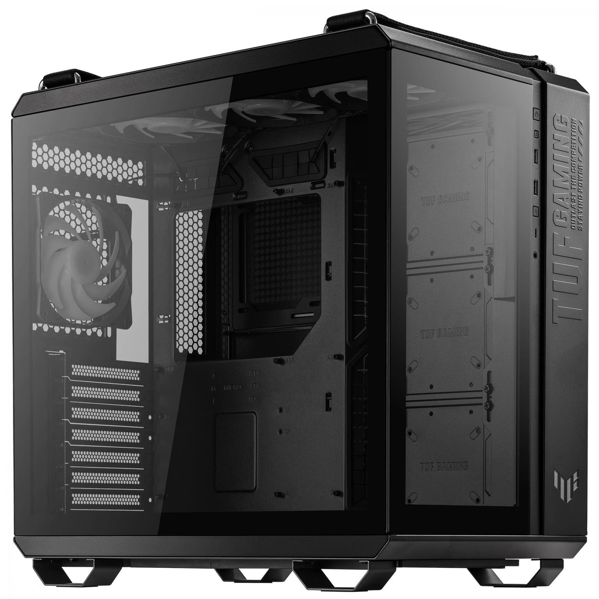 ASUS TUF Gaming GT502 PLUS Tempered Glass Dual Chamber Case Black w. 4x120mm Pre-installed ARGB Fans ASUS