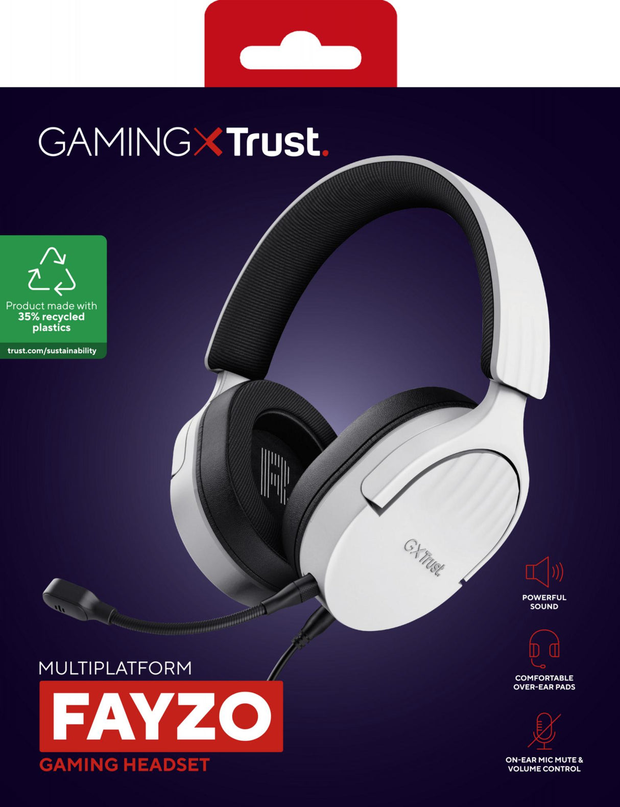 TRUST GXT489W FAYZO HEADSET - HVID