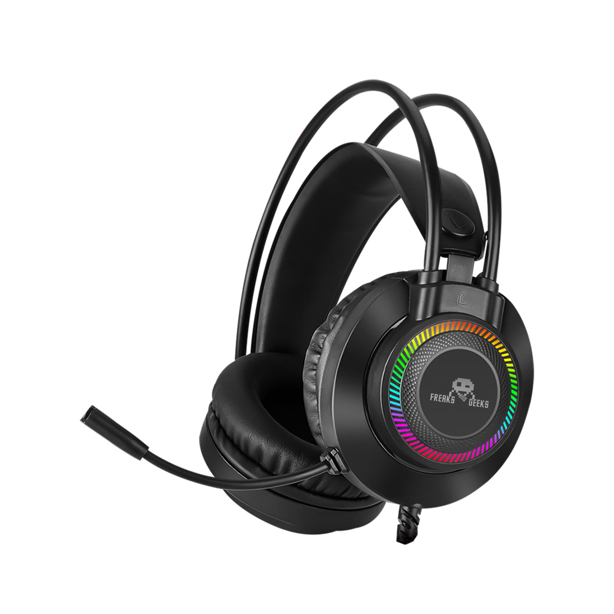 Freaks and Geeks PCP-400 Hikari – gamingheadset med RGB – headset med mikrofon set skråt forfra