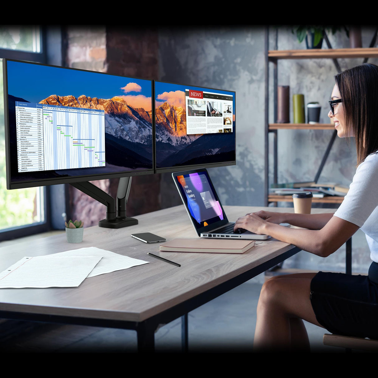 J5 ERGONOMIC DUAL MONITOR MOUNT J5