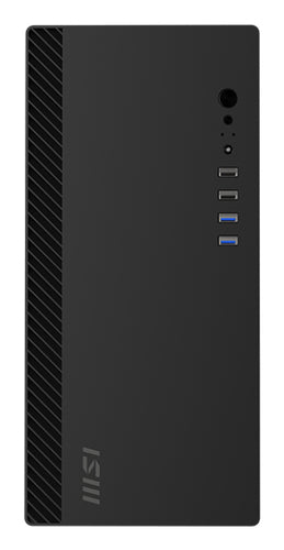 MSI PRO SHIELD M100P – sort PC-kabinet – frontpanel og tilslutninger