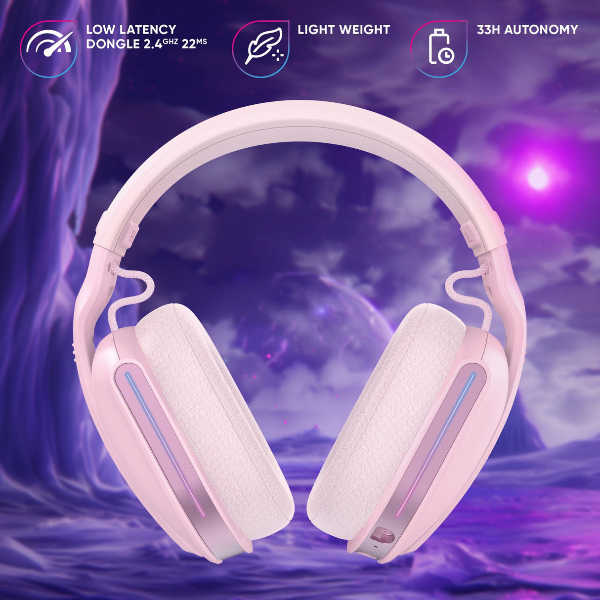 Oniverse Wireless Gaming Headset Polaris - Aurora Pink ONIVERSE