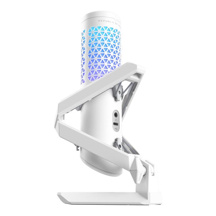 ASUS ROG CARNYX Professional Cardioid Condenser USB Gaming Microphone with RGB - Moonlight White ASUS