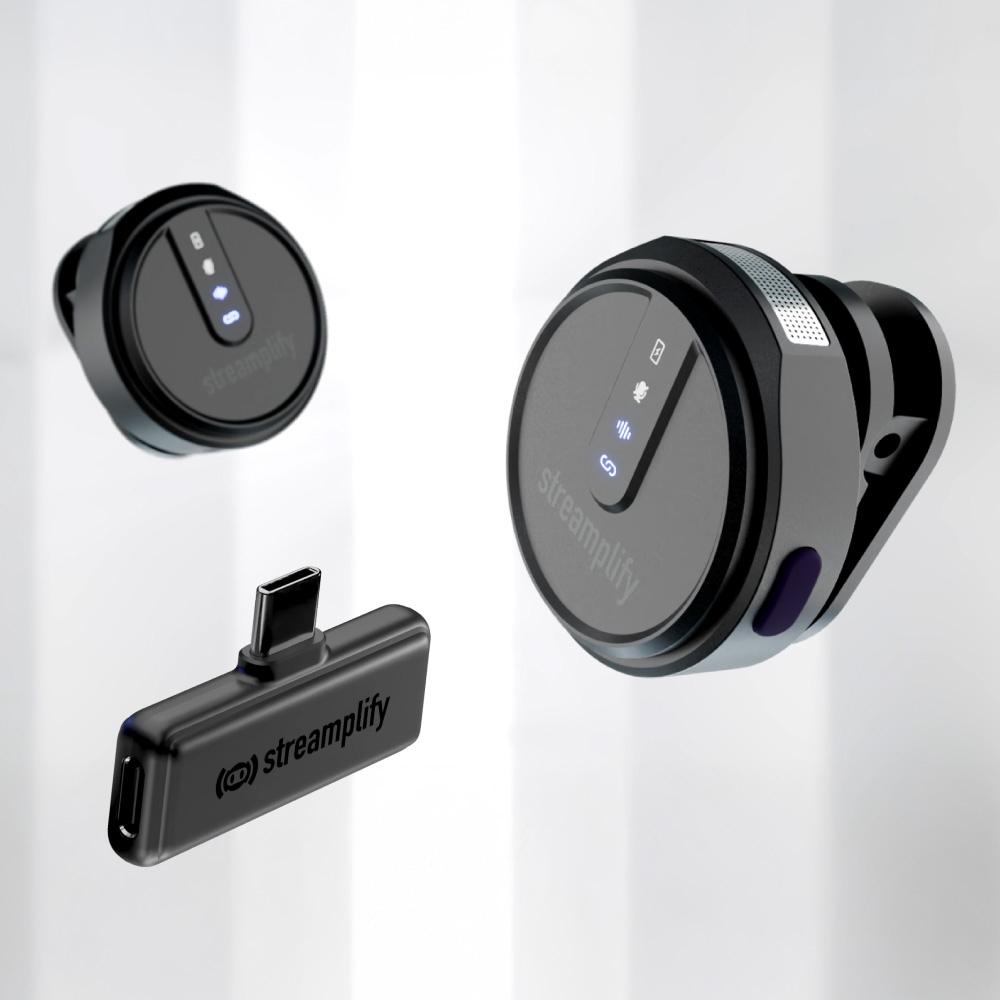 Streamplify MIC GO, Wireless Noice-Cancelling Microphone, compatibility with Android/iOS Streamplify
