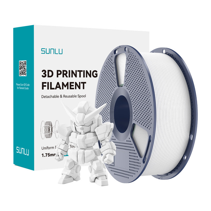 Sunlu PLA+ 2.0 filament – hvid, 1,75 mm, 1 kg