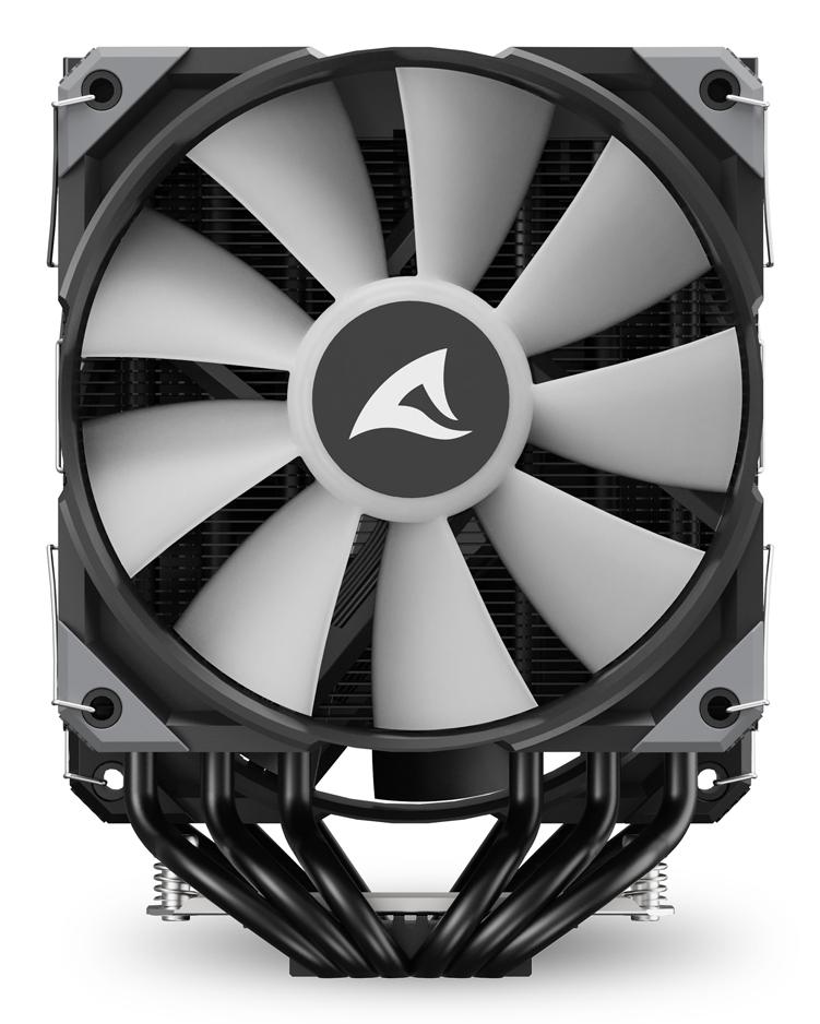 Sharkoon A60 RGB CPU-køler – sort, dual-tower, 159 mm