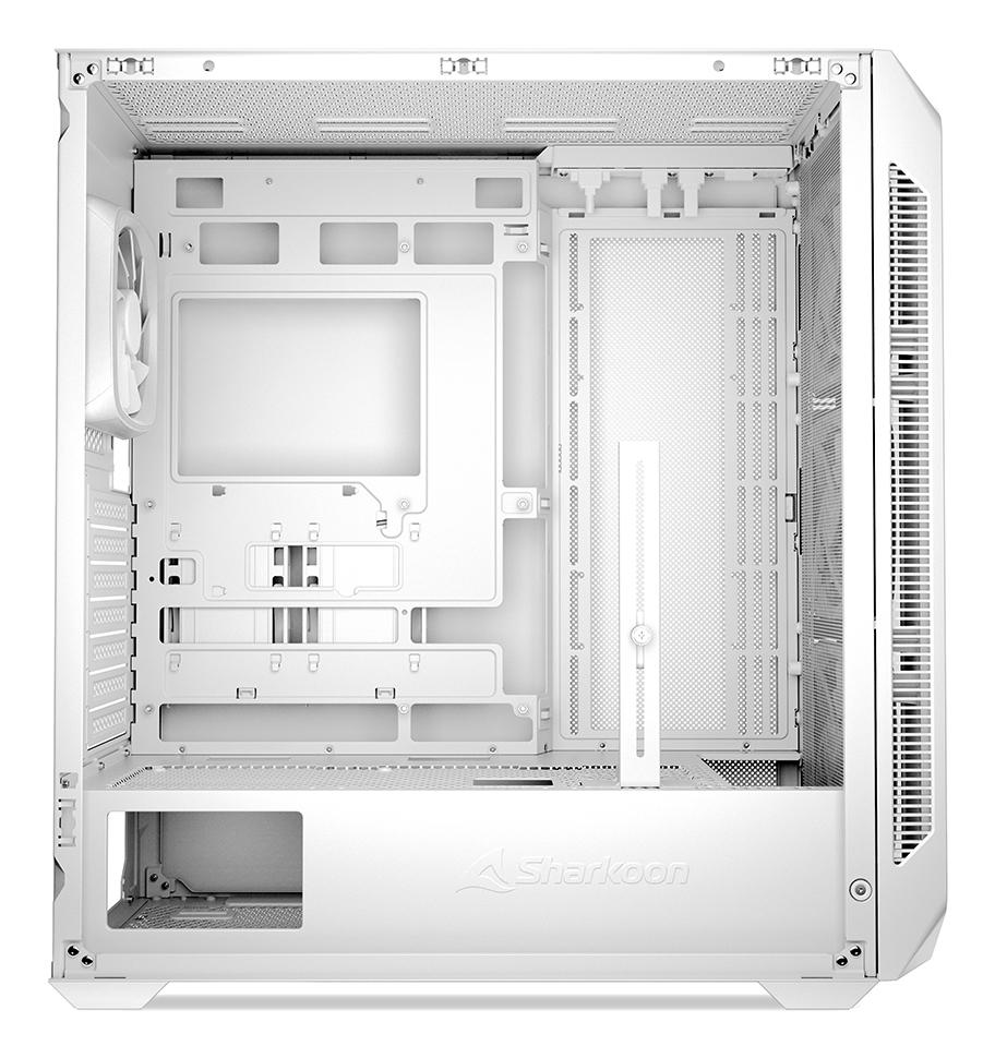 Sharkoon AK5G RGB White Panoramic Dual Tempered Glass 4x 120mm ARGB PWM Fans USB-C BTF ATX Gaming PC Case Sharkoon