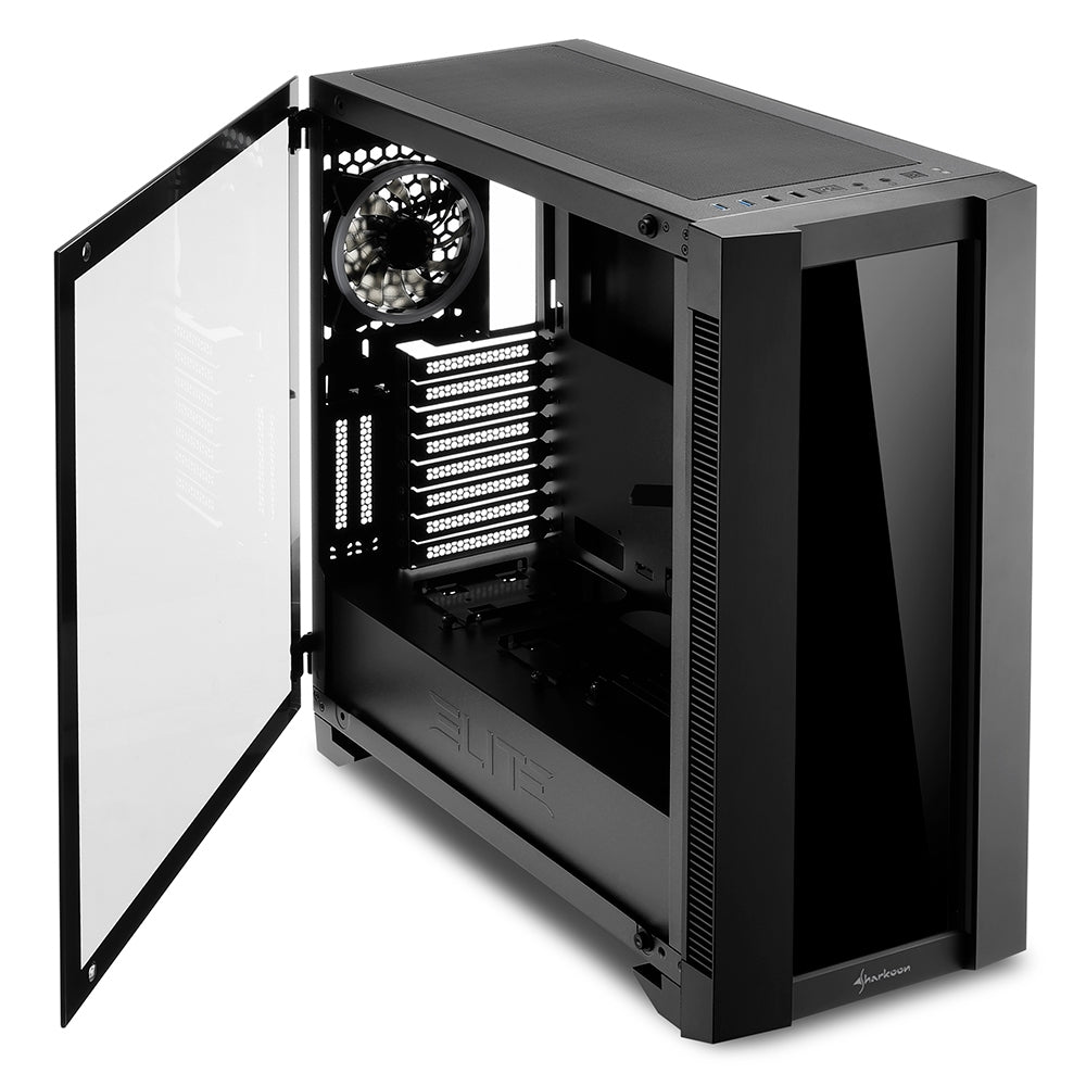 Sharkoon ELITE SHARK CA200G, big-tower case (black, Tempered Glass) Sharkoon