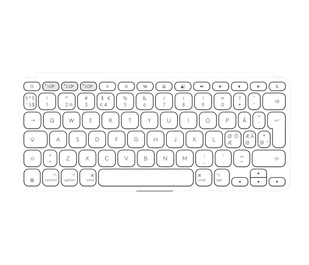 Logitech - Keys-To-Go 2 - Pale Grey - Pan - Nordic Logitech