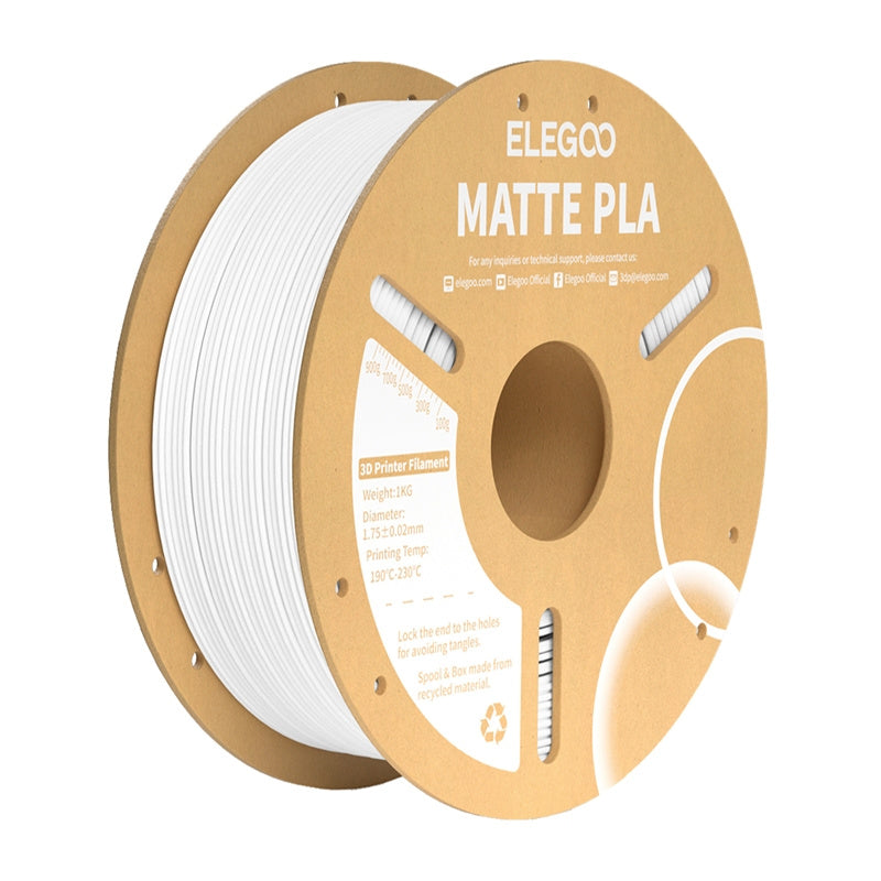 Elegoo PLA Matte filament – hvid, 1 kg