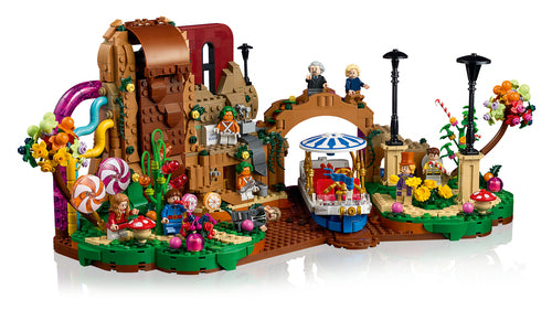 LEGO Ideas 21360 – Willy Wonka og chokoladefabrikken – chokoladefabrikken set fra en anden vinkel