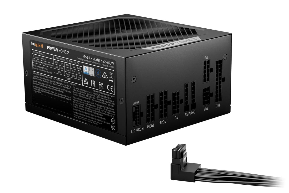 Be quiet POWER ZONE 2 750W (black, 1x 12 pin high power GPU, 3x PCIe, 750 watts) Be quiet