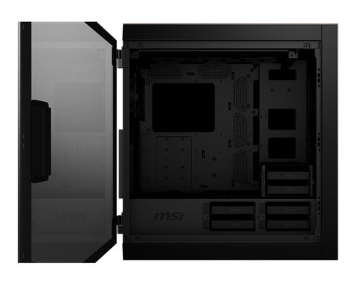 MSI MPG SEKIRA 500G – sort PC-kabinet – indvendigt rum med åbent sidepanel