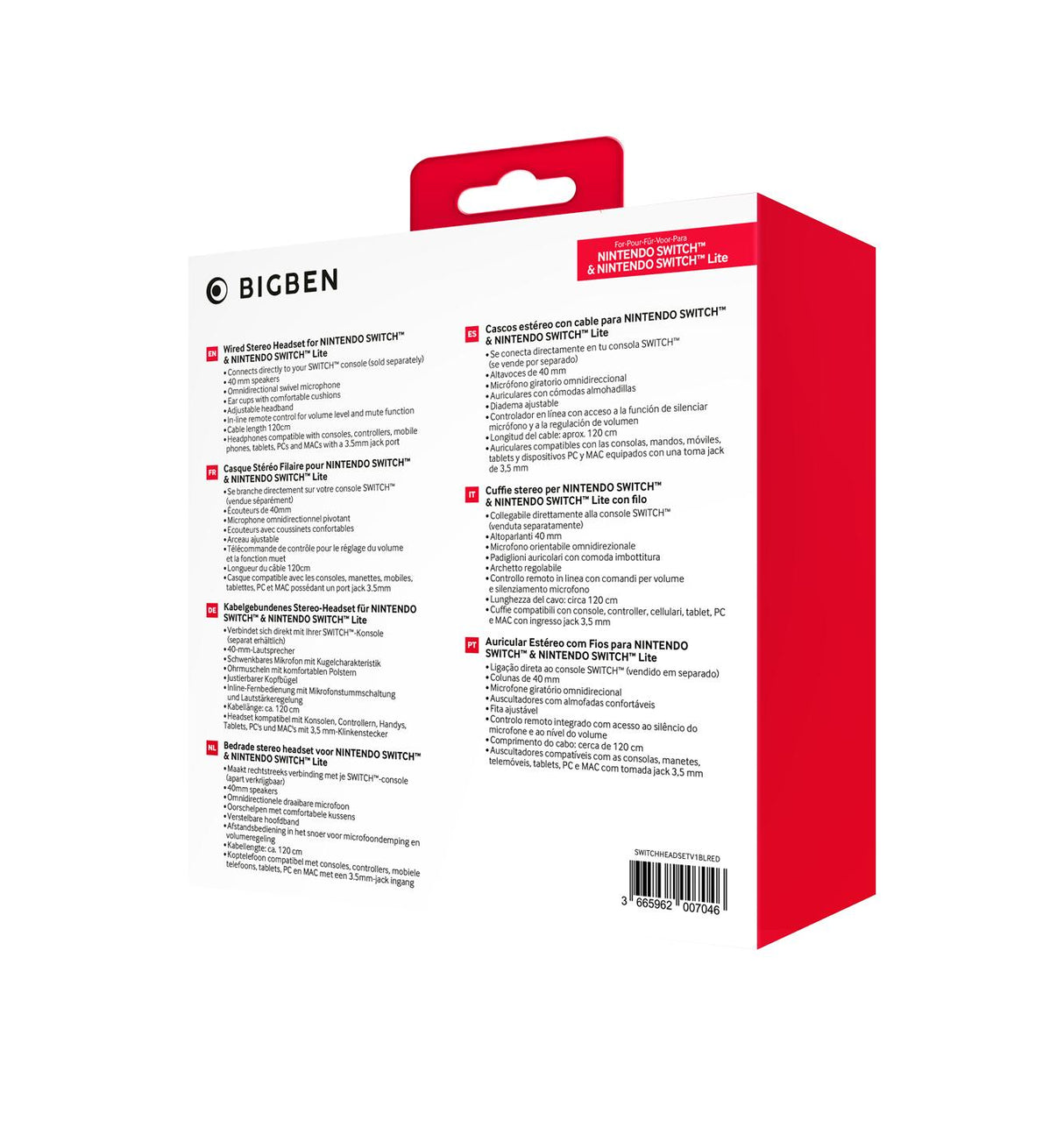 Nacon Stereo Gaming Headset V1 Dark Rød/Mørkeblå Switch