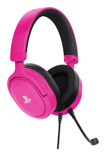 Trust GXT 498P Forta – lyserødt gamingheadset til PS5 og PS4 – bagside