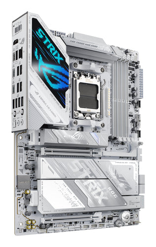 ASUS ROG STRIX X870E-A GAMING WIFI7 NEO – ATX AM5 bundkort – skråt ovenfra