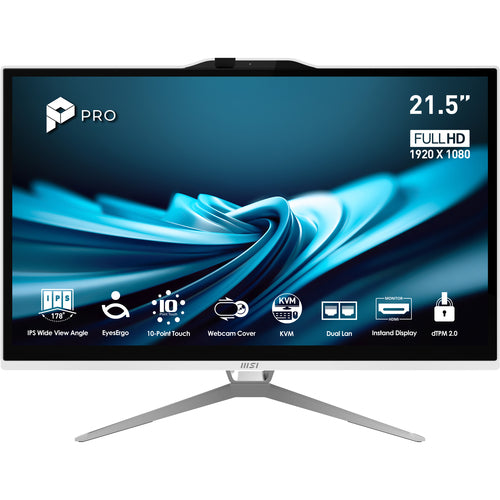 MSI Pro AP222T 14MA-605EU – hvid all-in-one set forfra