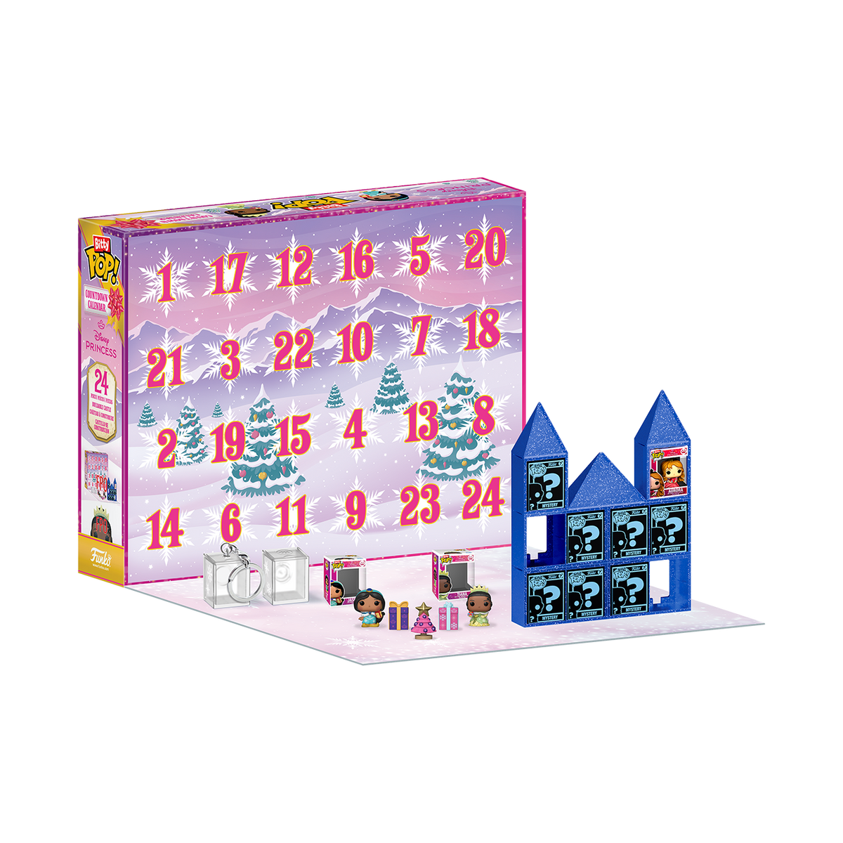 Funko Bitty Pop! Disney Princess julekalender – 24 dage – 87001 – åben kalender med figurer og udstillingsdele