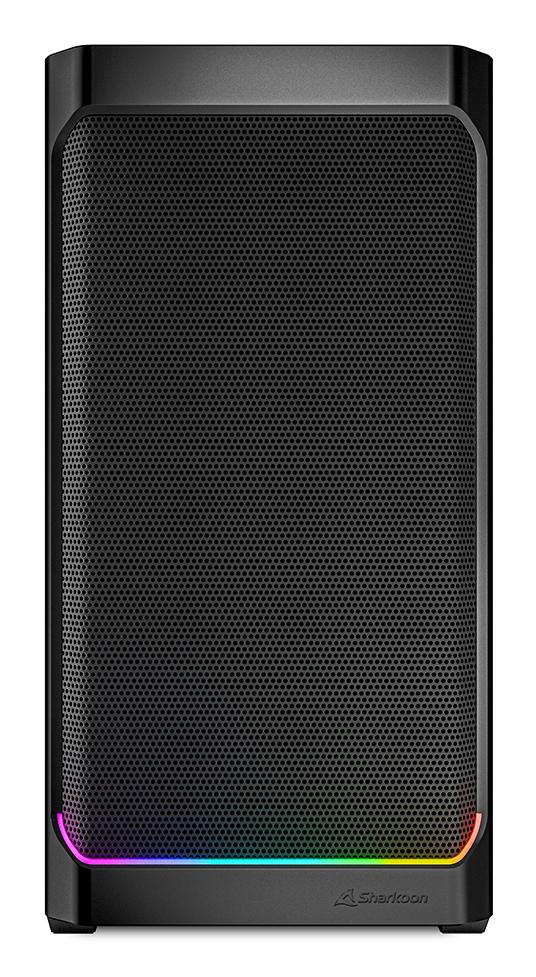 Sharkoon MK4 RGB Strip Black Mesh Front ARGB Strip 2x 120mm Fans USB-C BTF Micro-ATX Gaming PC Case Sharkoon