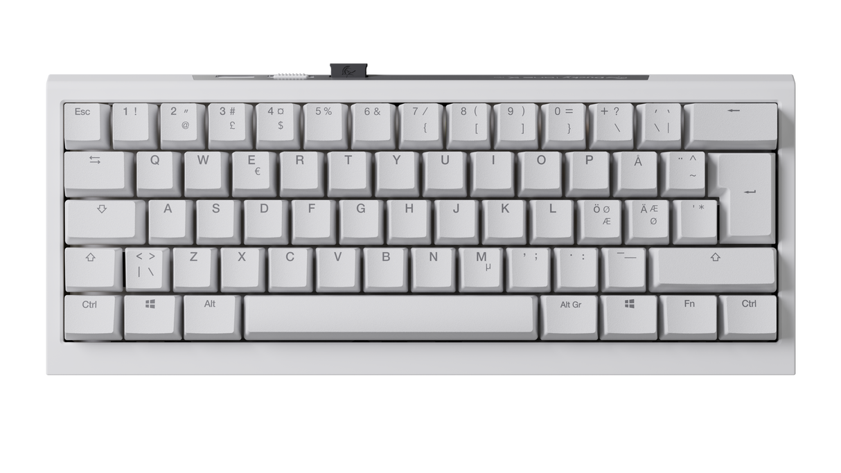 Ducky One X - Vit Nordisk - Mini 60% - Ducky Induktiv Strömbrytare (analog) Tri-Mode (Trådlös, Bluetooth, Sladd)