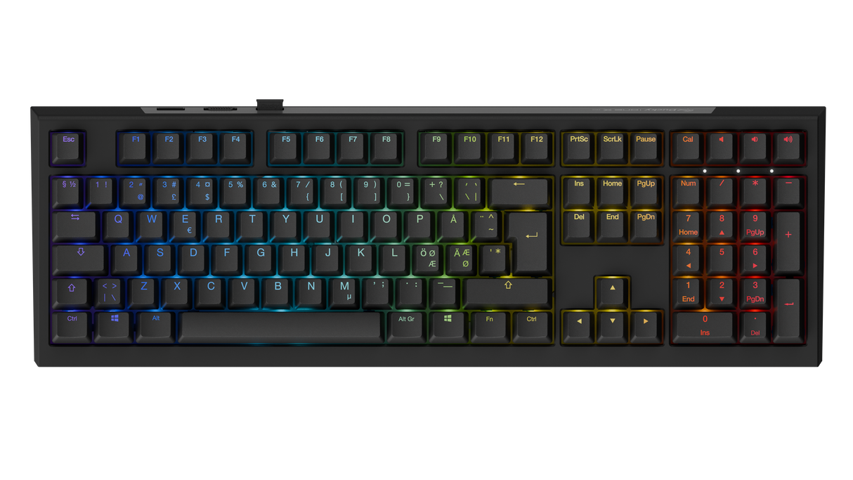 Ducky One X - Black Nordic - Fullsize 100% - Ducky Inductive Switch (analog) Tri-Mode (Trådløs, BT, Cord)