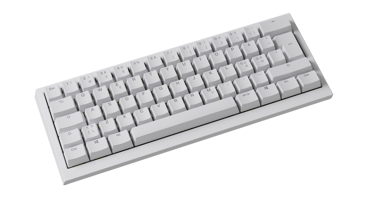 Ducky One X - Vit Nordisk - Mini 60% - Ducky Induktiv Strömbrytare (analog) Tri-Mode (Trådlös, Bluetooth, Sladd)