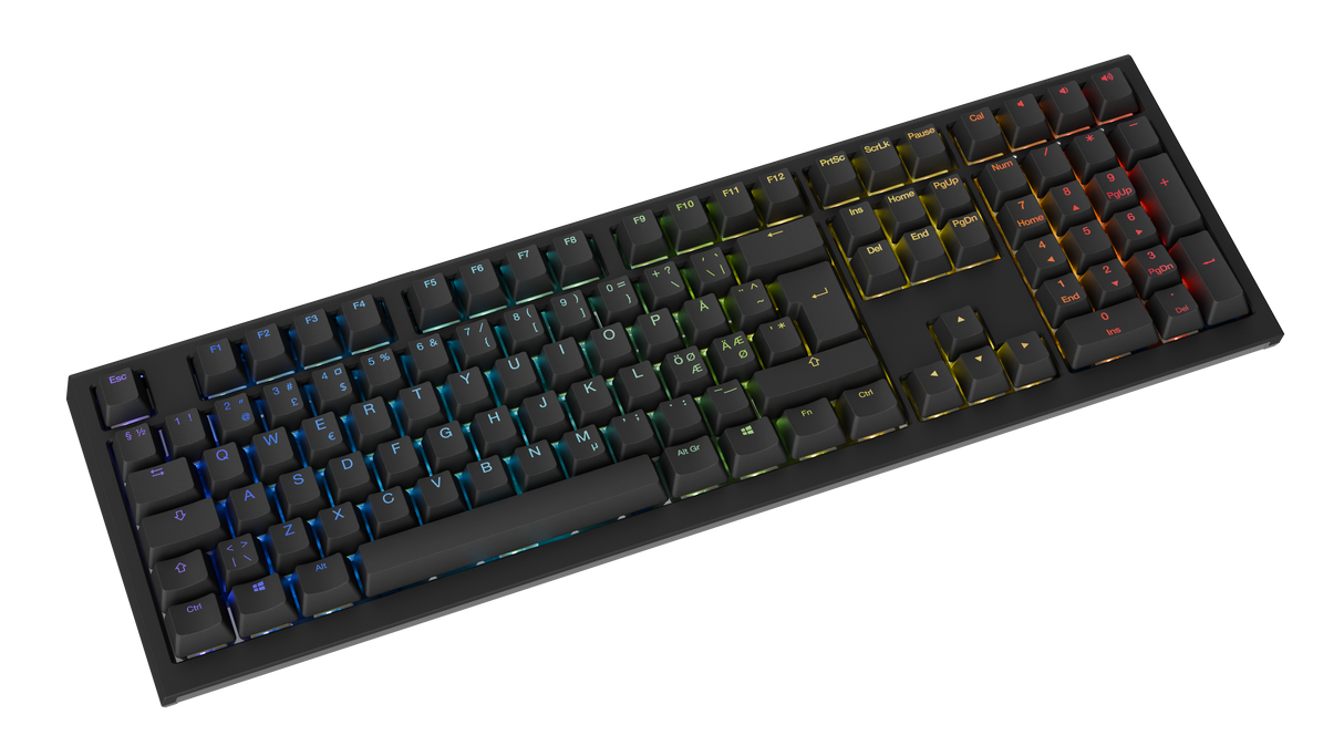Ducky One X - Black Nordic - Fullsize 100% - Ducky Inductive Switch (analog) Tri-Mode (Trådløs, BT, Cord)