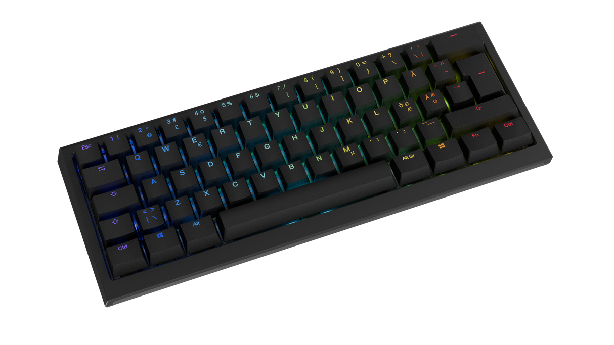 Ducky One X - Black Nordic - Mini 60% - Ducky Inductive Switch (analog) Tri-Mode (Trådløs, BT, Cord)