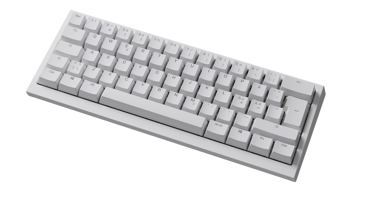 Ducky One X - Vit Nordisk - Mini 60% - Ducky Induktiv Strömbrytare (analog) Tri-Mode (Trådlös, Bluetooth, Sladd)