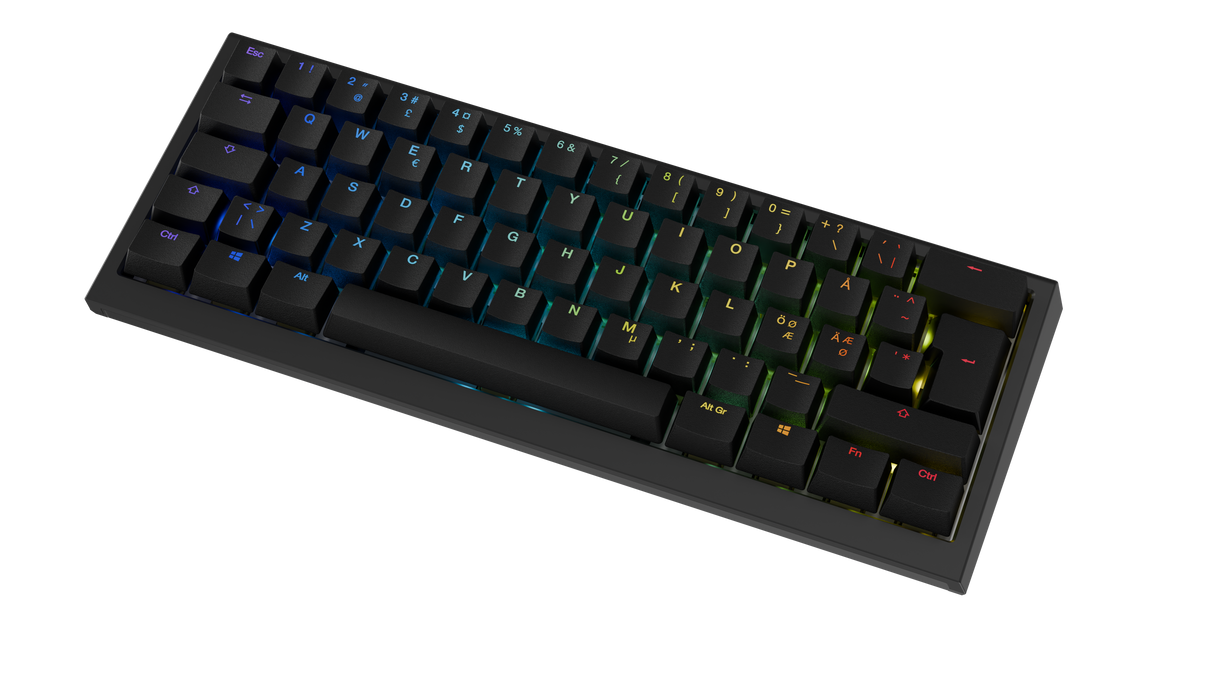 Ducky One X - Black Nordic - Mini 60% - Ducky Inductive Switch (analog) Tri-Mode (Trådløs, BT, Cord)